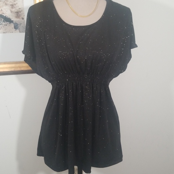 Allen B. By Allen Schwartz Tops - Allen B. Sparkling gold and black tunic top Size M